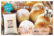 焼いたパンが固くなりにくい小麦粉 10kg(2.5kg×4袋) 定期便3回　H008-199