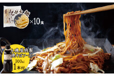 メディア紹介多数！大磯屋製麺所の熟成焼そば 10食(中太麺) 特製ソース1本付き　H014-023