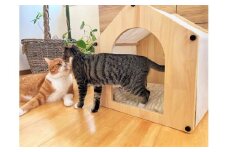 【リアルダウン使用】羽毛ペットベッド（ハウスタイプ） 天然鉱石配合で快適！ 犬や猫が大好き!! H162-033