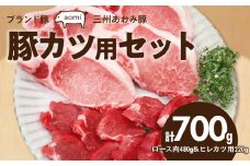 ブランド豚 “三州あおみ豚” 豚カツ用セット 計700g（ロース肉480g＆ヒレカツ用220g） 豚肉 冷凍 H030-015