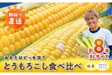 あなたはどっち派!? “味来”＆“ドルチェドリーム” 　とうもろこし食べ比べセット 計8本入り H097-029