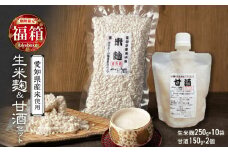 【福箱★2025】新鮮・生米麹 出来たてを真空パックして長期保存可能 250g×10袋 お米と米麹のみで作ったストレート甘酒 ノンアルコール・国産米使用・飲む点滴 150g×２個 H140-035