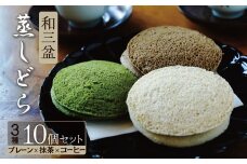【蒸しどら3種  10個入 】和三盆 プレーン×5 抹茶×3 コーヒー×2 どら焼き 和菓子  餡 ふわふわ しっとり食感 H181-006