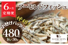 【6回定期便】手軽に健康習慣 小分けのこざかなアーモンド カシューナッツ入り 480g(16gｘ30袋)  おうち時間 おやつ 大満足 美容 健康 栄養豊富 人気 高リピート　H059-136