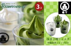 No.326 3種のソフトクリーム（抹茶2種＋ミルク）特製抹茶シロップ付き・CAS冷凍 ／ スイーツ アイスクリーム ねっとり 濃厚 愛知県