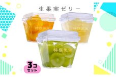 No.354 生果実ゼリー3コお試しセット（無添加フルーツゼリー）by 特撰果実 ／ 旬の果実 デザート スイーツ おやつ 愛知県