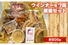 No.443 ウインナー等7品堪能セット　約800g ／ 肉 豚肉 おつまみ 燻製 スモーク ウインナー レバーペースト 鶏くん スナギーモ ベーコン ローストポーク パテ・アンクルート 詰め合わせ 食べ比べ 愛知県