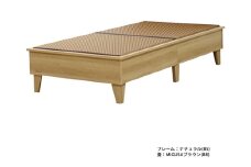 No.452-02 組み立て式　E393-migusa　日本製 セキスイMIGUSA畳使用 国内生産デザイン畳ベッド（シングル）【フレーム色：ナチュラル（85）】【畳：ブラウン（BR）】 ／ 寝具 抗菌仕様 頑丈 安全 国内生産 愛知県