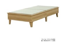 No.452-03 組み立て式　E393-migusa　日本製 セキスイMIGUSA畳使用 国内生産デザイン畳ベッド（シングル）【フレーム色：ナチュラル（85）】【畳：グリーン（GR）】 ／ 寝具 抗菌仕様 頑丈 安全 国内生産 愛知県