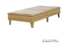 No.452-05 組み立て式　E393-migusa　日本製 セキスイMIGUSA畳使用 国内生産デザイン畳ベッド（シングル）【フレーム色：ナチュラル（85）】【畳：ラテブラウン（LT）】 ／ 寝具 抗菌仕様 頑丈 安全 国内生産 愛知県