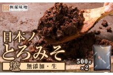 【無添加/生】 日本ノとろみそ（粒）　500g×2【味噌 みそ 生味噌 調味料 みそ汁 味噌汁 無添加 豆味噌 八丁味噌 大豆 とろみそ 愛知県 豊田市 CH008】