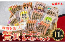 「贅沢11種類」ソーセージ食べ比べセット 11種 計1.2kg (豚肉を楽しむ) 安城ハム【1443881】
