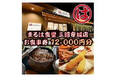 まるは食堂 三河安城店　お食事券 12,000円分【1464332】