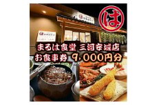 まるは食堂 三河安城店　お食事券 9,000円分【1464331】