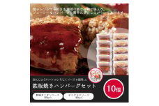 鉄板焼きハンバーグセット 和風オニオン×5個 デミグラス×5個　あんじょうハートいちじくソース入り【1561019】
