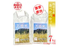 ＜万燈米＞食べくらべセット【こしひかり3.5kg＋にじのきらめき3.5kg】・I030-13-1