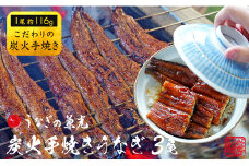 炭火手焼き 愛知県三河一色産うなぎ蒲焼き　3尾（1尾あたり116g～135g）・U025-19