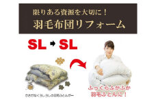 羽毛布団をふっくらふかふかに♪「羽毛布団リフォーム」SL→SLコース・T083-150