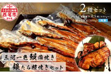 三河一色鰻(大サイズ)蒲焼き5尾+銀たら照焼き5切れセット・F028