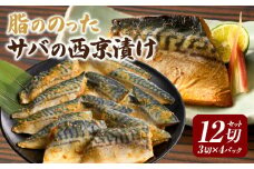 【カネスの一番人気！】　脂ののったサバの西京漬け12切セット（3切×4パック）・K279