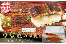 【土用の丑の日までにお届け】三河産超特大 うなぎ蒲焼 2尾(合計約400g～420g) 国産 西尾市 国産うなぎ 蒲焼き 鰻 ウナギ たれ付き 山椒付き 惣菜 愛知養魚 海鮮 丑の日 土用の丑の日 A090-19-c1