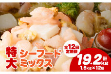 【定期便12回】特大大盛シーフードミックス　1.6kg（正味）《配達不可エリア：北海道・沖縄・離島》・K310