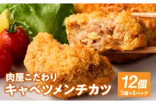 肉屋が作るこだわりキャベツメンチカツ（100ｇ×3個×4パック）・T134