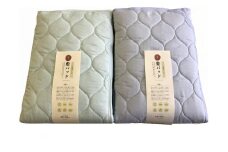 【G0122】和晒し　ダブルガーゼ敷パット　シングルサイズ：配送情報備考　ブルー
