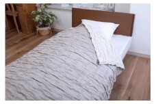 【G0456】【やさしく伸びて身体にフィット】リネンのびのびガーゼケット（亜麻色）