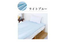 【G0493】三河産　綿100％使用　オックス織フラットシーツＳサイズ　防ダニ加工　同色２枚：配送情報備考 ブルー