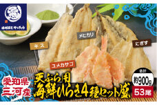【Ｇ0651】【愛知県三河産】天ぷら用海鮮ひらき4種(53尾)セット盛り