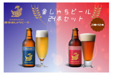 24-101_金しゃちビール ピルスナー ・ アルト 24本セット ｜ ビール 金しゃちビール 飲み比べ 詰め合わせ お酒 アルコール お食事 おみやげ お土産 24本 麦芽 ホップ 愛知 金鯱 クラフトビール 盛田金しゃちビール