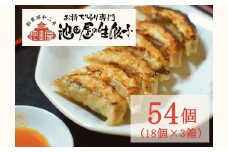 10-26_中華料理 池田屋の冷凍生餃子 18個×3箱（合計54個）｜ たれ付き 冷凍餃子 冷凍生餃子 餃子 ぎょうざ 中華 中華料理 できたて 便利 簡単 お取り寄せ グルメ 池田屋 54個 尾張 愛知 岐阜 名古屋