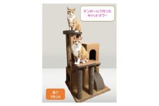 44-3_【ダンボール家具・トイ】キャットタワー｜キャットタワー 段ボール 強化ダンボール 爪とぎ ネコちゃん リサイクル 猫ハウス 爪とぎ 運動不足解消 SDGs エコ オリジナル