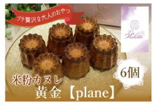 13-58_【米粉カヌレ】黄金【plane】6個入り｜カヌレ 米粉 グルテンフリー プレーン おやつ 大人のおやつ おいしい ご褒美 プレゼント laviolette