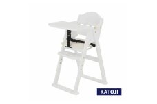 75-1_木製ハイチェアCENAlx（ホワイト）｜カトージ KATOJI 子ども 赤ちゃん 幼児 椅子 ブランド 子育て 家具 おしゃれ かわいい 折りたたみ ハイチェア キッズチェア チャイルドチェア 木製  子供用 ホワイト