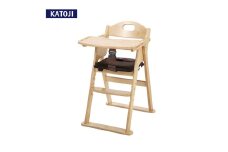 52-14_木製ワイドハイチェア ステップ切り替え（アジャスター付）（ナチュラル）｜カトージ KATOJI 子ども 赤ちゃん 幼児 椅子 ブランド 子育て 家具 おしゃれ かわいい 折りたたみ ハイチェア キッズチェア チャイルドチェア 木製  子供用 ナチュラル
