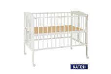 165-1_日本製折りたたみベビーベッドハイタイプ（ホワイト）｜カトージ KATOJI ブランド 子育て お昼寝 子ども 子供 おしゃれ 赤ちゃん ベビー ベビー用品 ベビーベッド ベッド ハイシート 家具 かわいい
