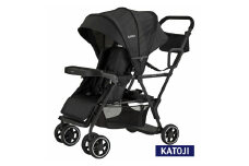 98-1_ベビーカー 二人でゴー（ブラック）｜カトージ KATOJI ブランド 子育て お出かけ 2人乗り 二人乗り お散歩 子ども 子供 旅行 キッズ 兄弟 姉妹 コンパクト スタイリッシュ おしゃれ 赤ちゃん ベビー ベビーカー 2人でゴー