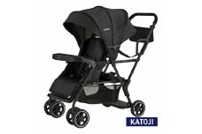 98-1_ベビーカー 二人でゴー（ブラック）｜カトージ KATOJI ブランド 子育て お出かけ 2人乗り 二人乗り お散歩 子ども 子供 旅行 キッズ 兄弟 姉妹 コンパクト スタイリッシュ おしゃれ 赤ちゃん ベビー ベビーカー 2人でゴー