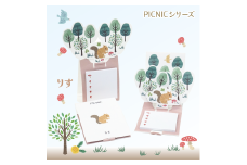 3-5_飛び出す森の動物付箋 【La KULA】(ラクラ) PICNIC　りす｜付箋 飛び出す ポップアップ 付せん りす 文具 メモ プレゼント リス 動物 かわいい しかけ メモ帳 ギフト 子供 子ども 孫 大人
