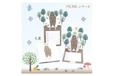 3-2_飛び出す森の動物付箋 【La KULA】(ラクラ) PICNIC　くま｜付箋 飛び出す ポップアップ 付せん くま 文具 メモ プレゼント クマ 動物 かわいい しかけ メモ帳 ギフト 子供 子ども 孫 大人