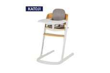 65-16_ウッドグローイングチェア マット付（ホワイト＆ナチュラル）｜カトージ KATOJI 子ども 赤ちゃん 子供 幼児 椅子 ブランド 子育て 家具 おしゃれ スタイリッシュ 完成品 ハイチェア キッズチェア チャイルドチェア 子供用 ナチュラル ダイニング