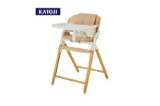 81-2_ベビーチェアEmil（ナチュラル）｜カトージ KATOJI ブランド 子育て 子ども 子供 椅子 コンパクト かわいい ハイチェア アルミニウム 木工 ナチュラル ツートーン 2トーン お手入れ簡単 取り外し