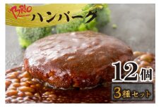 「あいぽーく」ハンバーグ3種セット各4個（計12個）