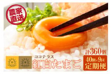 【9ヵ月定期便】ココテラスの紅白たまご　35個 + 5個保証（計40個）【JGAP認証】