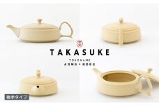 常滑焼急須　TAKASUKE（shiro-1後手）