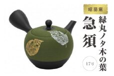 昭萠窯　17号緑丸ノタ木の葉急須