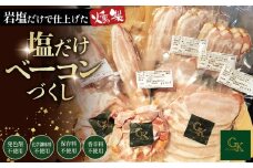 【化学調味料等無添加】岩塩だけで仕上げた燻製塩だけベーコンづくし ／ 肉加工品 豚 豚肉 ポーク 岩塩 アンデス紅塩 酒の肴 つまみ くんせい 無化調 ベーコン ロースハム グリュン江南 添加物不使用 無添加 送料無料 愛知県 No.135