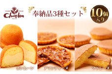 No.210 奉納品セット 3種10個入り ／ 詰合せ アーモンド キャラメル バター 菓子 スイーツ デザート アマンディーヌ マドレーヌ ボンムーン 愛知県
